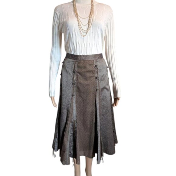 Chagall Women's Panelled Skirt with Lace and Velvet Ribbon Accents - Picture 6 of 6